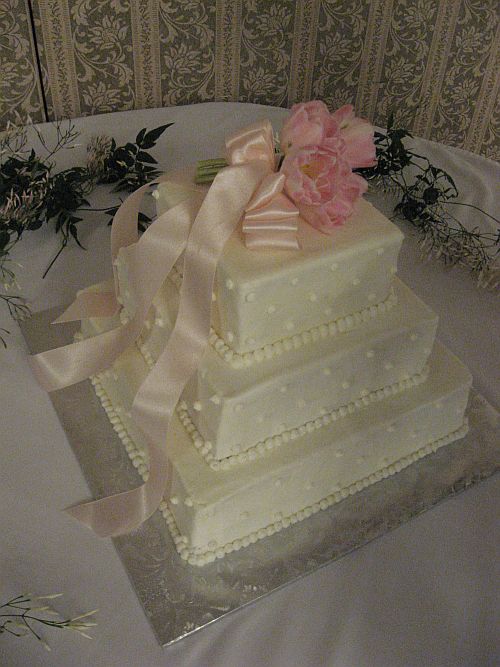 Tulip wedding Cakes 3 tier White Square Wedding Cake