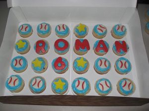 School Birthday Baseball Cupcakes