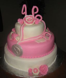 Sweet 16 Birthday Cake Pink and White