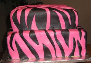 Pink and Black Two Tier Cake