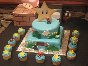 Super Mario Bros Birthday Cake for Party