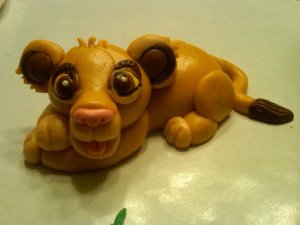 Before the final cake was put together, Simba hand molded out of Marshamallow Fondant!