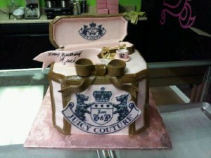 Juicy Couture Birthday Cake with Tea Cup Charm Cupcakes