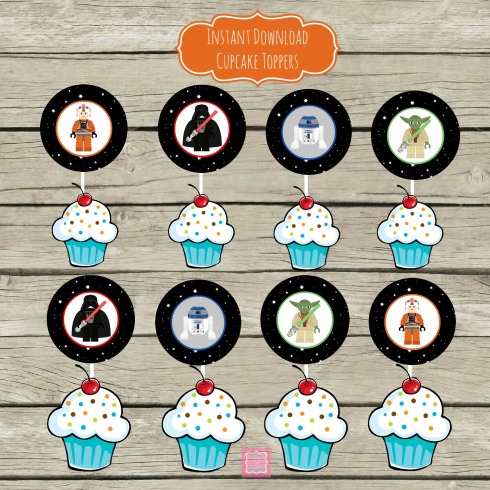 Lego Star Wars Cupcake Toppers - Party Posh Printables