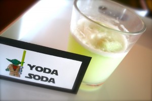 Yoda Soda for Lego Star Wars Themed birthday Party